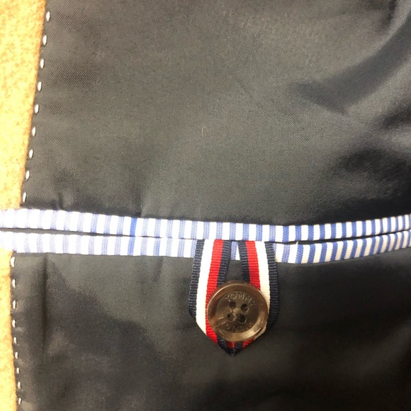 NWT Tommy Hilfiger Mens Dress coat Camel 46 REG Wool Coat - Picture 8 of 14